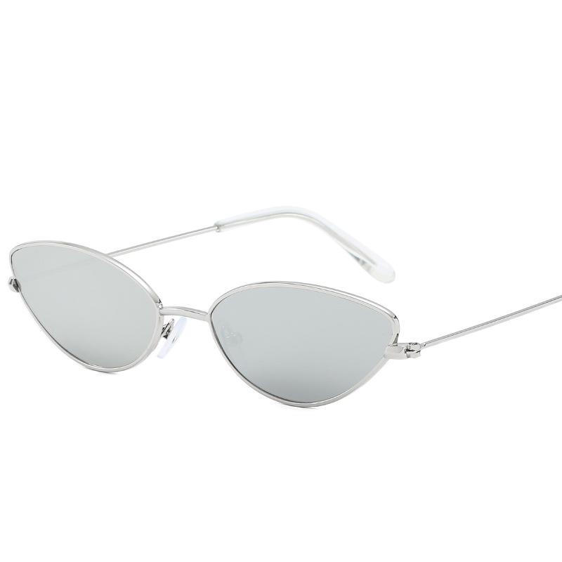 European and American metal small frame cat eye sunglasses ins trendy marine sunglasses, street glasses