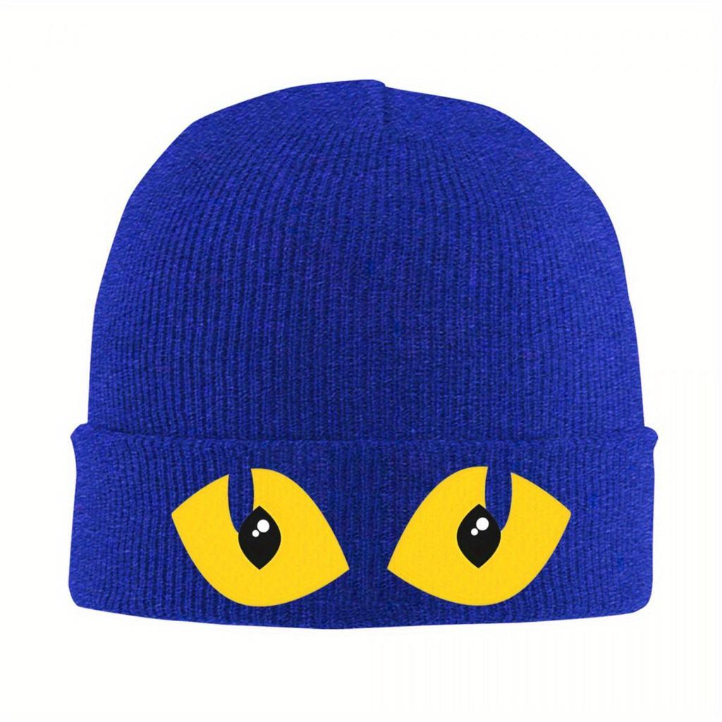 Evil Yellow Eyes Beanie Hats Skullies Beanies Kpop Warm Unisex Women Caps Winter Pattern Casual Bonnet Hats Gift Idea