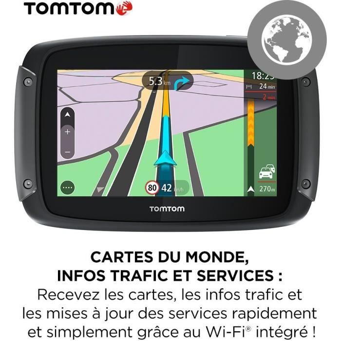 TomTom GPS Moto RIDER 550 Premium Pack - 4, 3 Zoll, Weltkarte, TomTom Traffic, Gefahrenzonen-Warnungen, Freisprechanruf