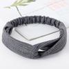 European & American Knit Crossover Headband: Pure Color Elastic Yoga Sports Hair Tie for Women