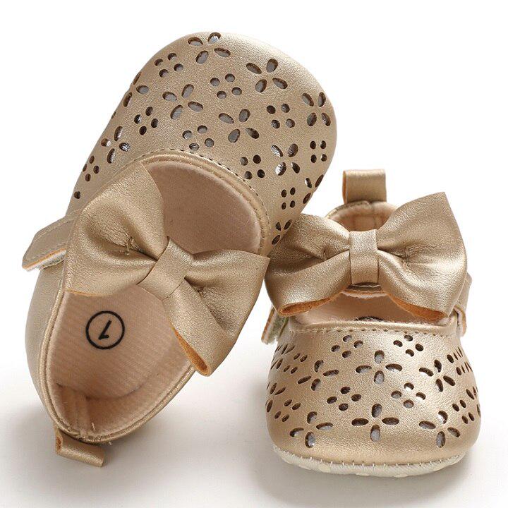 

0-18 месяцев Обувь для новорожденной девочки, дышащая, с дизайном в виде бантика, противоскользящая, повседневные кроссовки, обувь для первых шагов с мягкой подошвой для малышей L