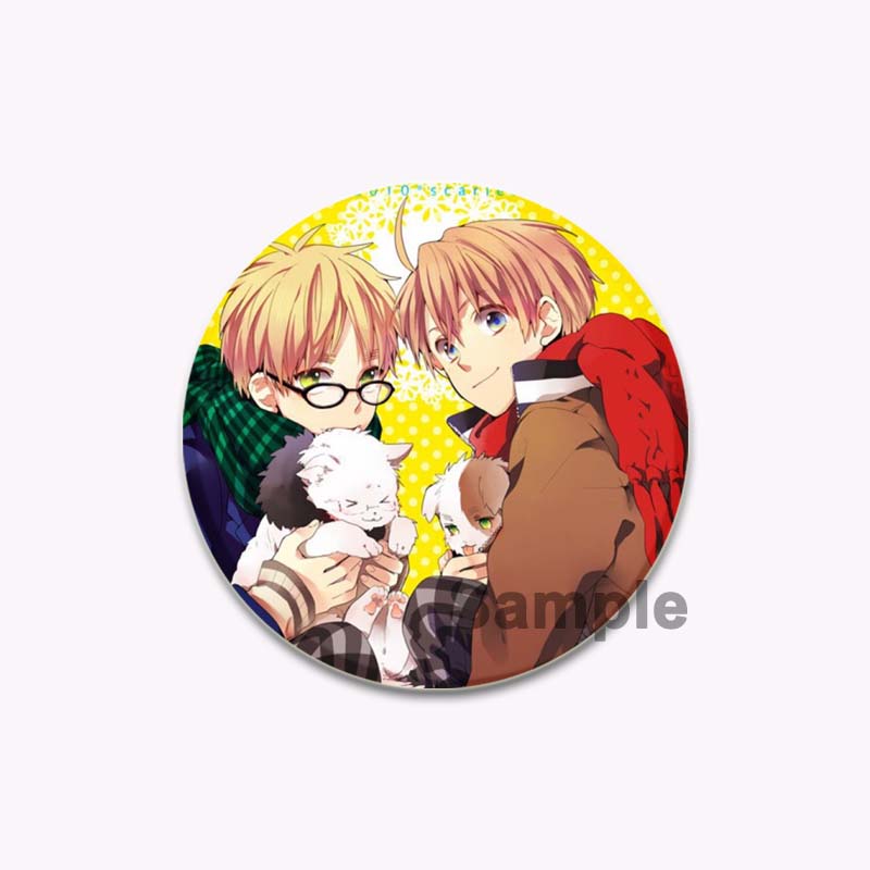 

32/44/58 мм Hetalia World Stars Аніме Кругла брошка ручної роботи Вишукана емальована шпилька для подарунка Одяг Капелюх Рюкзак Аксесуари 44mm