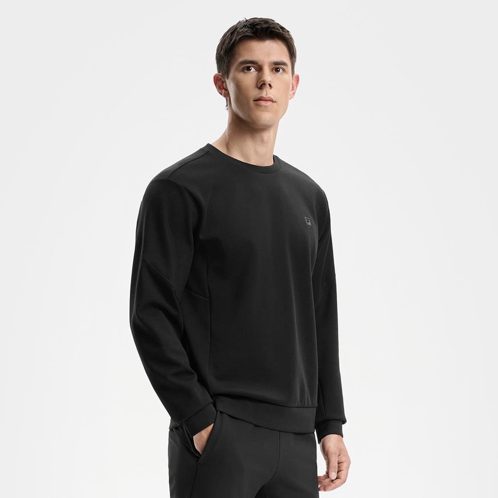 FILA Fitness Series Simple Classic Sports Casual Versatile Comfortable Loose Knit Pullover Sweatshirt Men sweatshirt A11M541205FBK