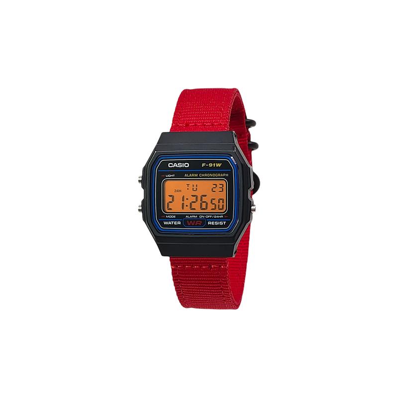 CASIO Customized watch modified series green and pink gradient mirror gray resin case classic retro F-91WS-8DF modified-Vu F-91WS-8DF