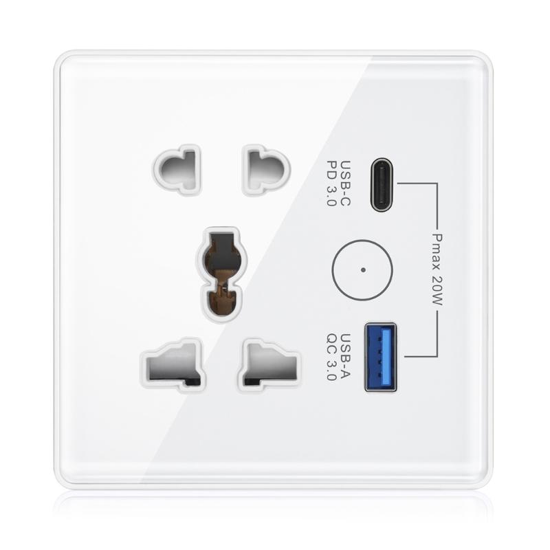 WiFi Universal Wall Socket Multifunction Power Plug Socket USB Charging AC100V-240 Intelligent Wall Outlet Switches