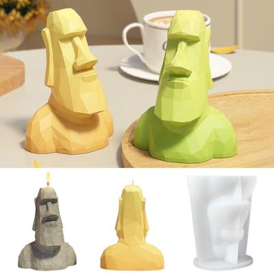 Moai Wächter Silikonform Riesige Steinstatue Kerzenform DIY Kunst Heimdekoration Gipsform