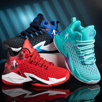 2023 Primavera e Verão Novos Sapatos de Basquete para Crianças Cano Alto Sapatos Esportivos para Meninos Malha Respirável Sapatos de Futebol para Meninos