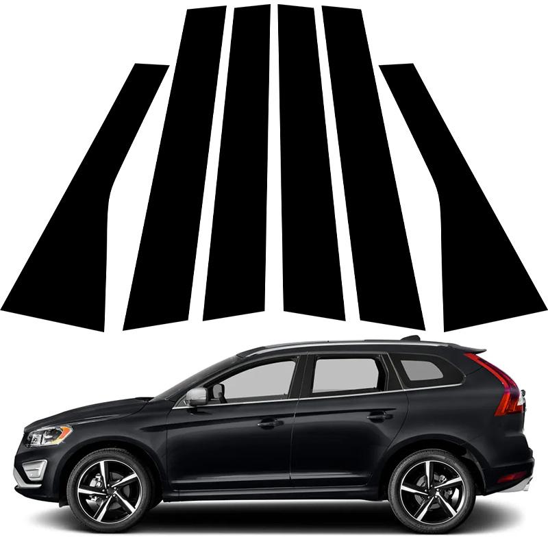 6Pcs Glossy Black Pillar Posts Stickers Fit Volvo XC60 2009-2016 2017 Scratch Resistant Car Door Window Kits Cover Accessories