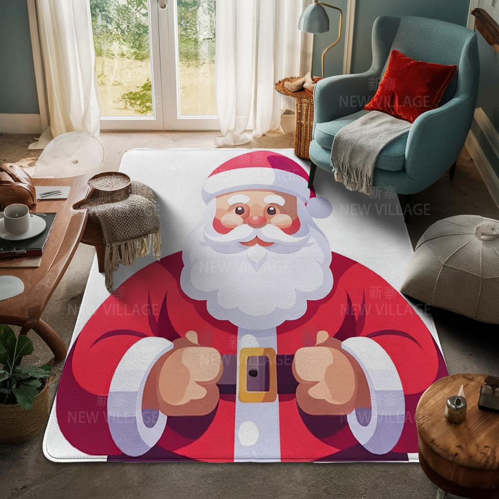 House Entrance Carpet Home Door Mat Living Room Bath Foot Bathroom Non-slip Water Absorption Rugs Bath Merry Christmas Winter