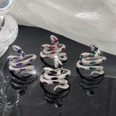 Originaler retro Schlangenring, Designerin für weibliche Trendnischen, Ring für den Zeigefinger im High-Sense-Cold-Wind-Stil, offener Ring.