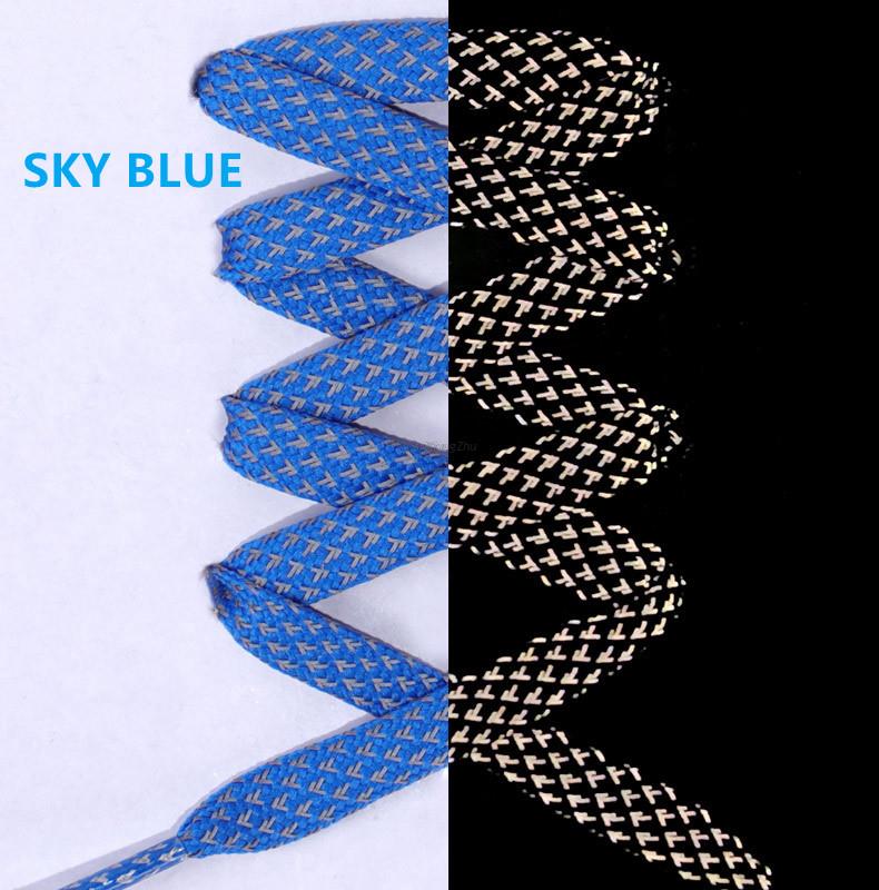 1 para odblaskowych sznurowadeł płaskie sznurowadła do sneakersów kolorowe odblaskowe sznurowadła świetlne sznurowadła 100/120/140/160CM sznurki