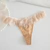 Perizoma Sexy Estivo da Donna con Pizzo Fiocco Elastico Vita Bassa