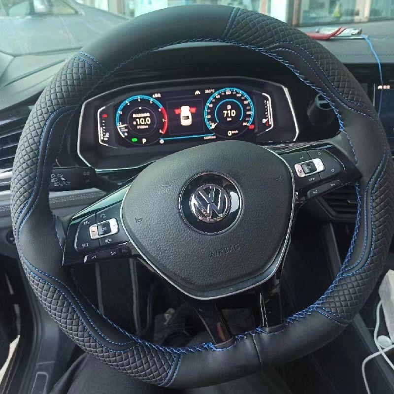 Hand-Stitched Genuine Leather 3D Embossed Universal Steering Wheel Cover - Wear-Resistant, Non-Slip, All-Season Microfiber.