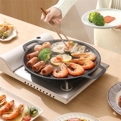 Outdoor BBQ Grill Pan Non Stick Stovetop Baking Tray Korean Roastig Grill Plate Camping Equipment