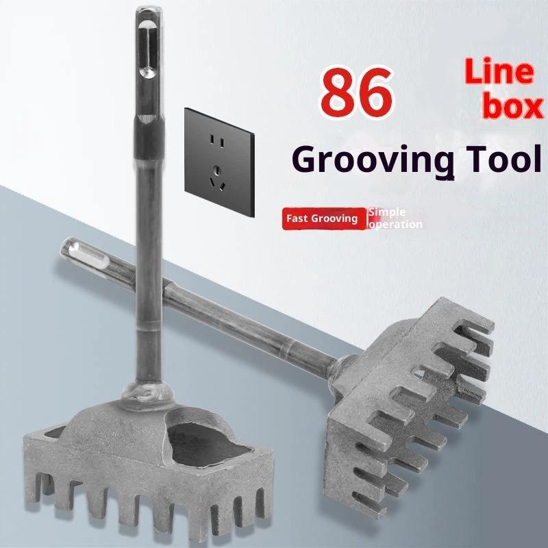 1Pcs Multi-Function Trapezoidal Teeth Concrete Hole Bit Rectangle Slot Tool Square Hole Socket Sloter Portable Square Hole Punch