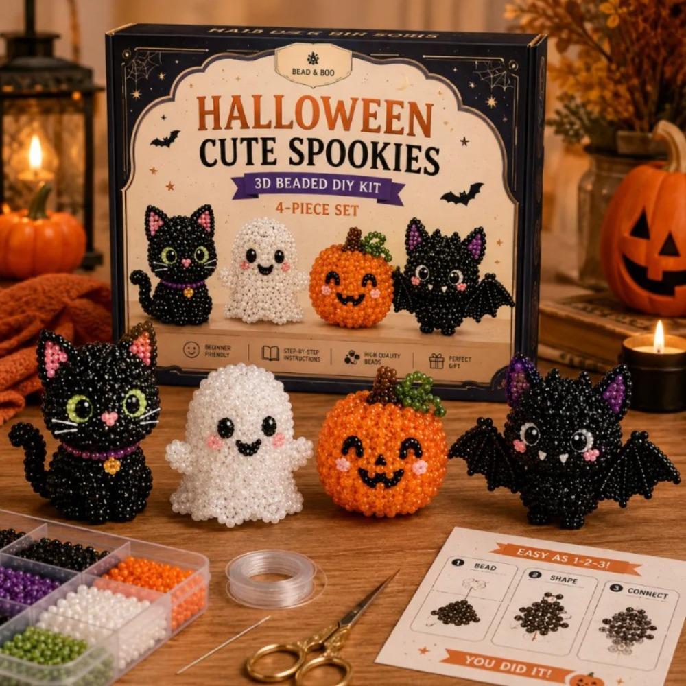 Tiny Beads 3D Beaded Animal Kit Cute Design Creative Craft Handmade Bead Art Kit Animal Shape Bead Weaving Kit Gift Giving