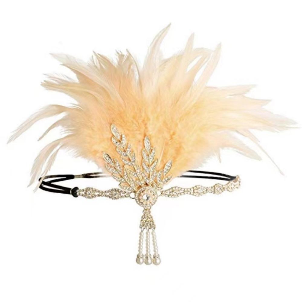 

Винтажный головной убор с перьями Элегантная маскарадная повязка на голову Ретро Косплей Платье Головной убор Девочки Style7