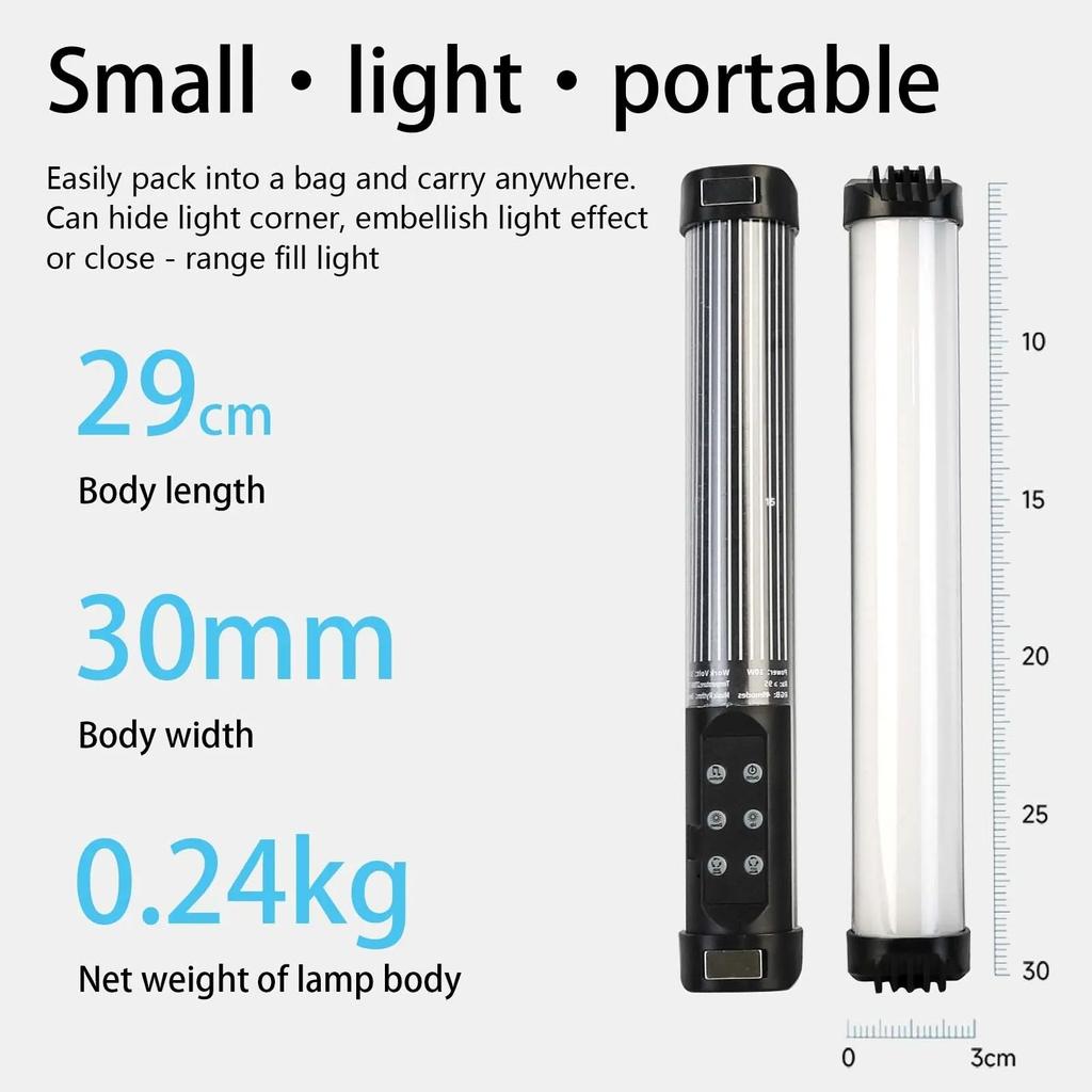 RGB Photographic Lighting 2700-7500K Magnet Photography Mini Handheld LED Light Stick Tube Stick Lamp For Video Vlog Fill Light
