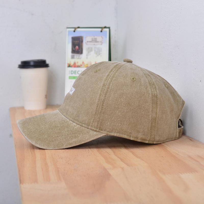 Washed Solid Color Embroidered Baseball Cap Spring and Summer American Retro Old Baseball Cap Men