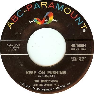 7inch Record IMPRESSIONS - Keep On Pushing / I Love You (Yeah) 4510554 ABC-Paramount 1964 US Soul/Funk Used