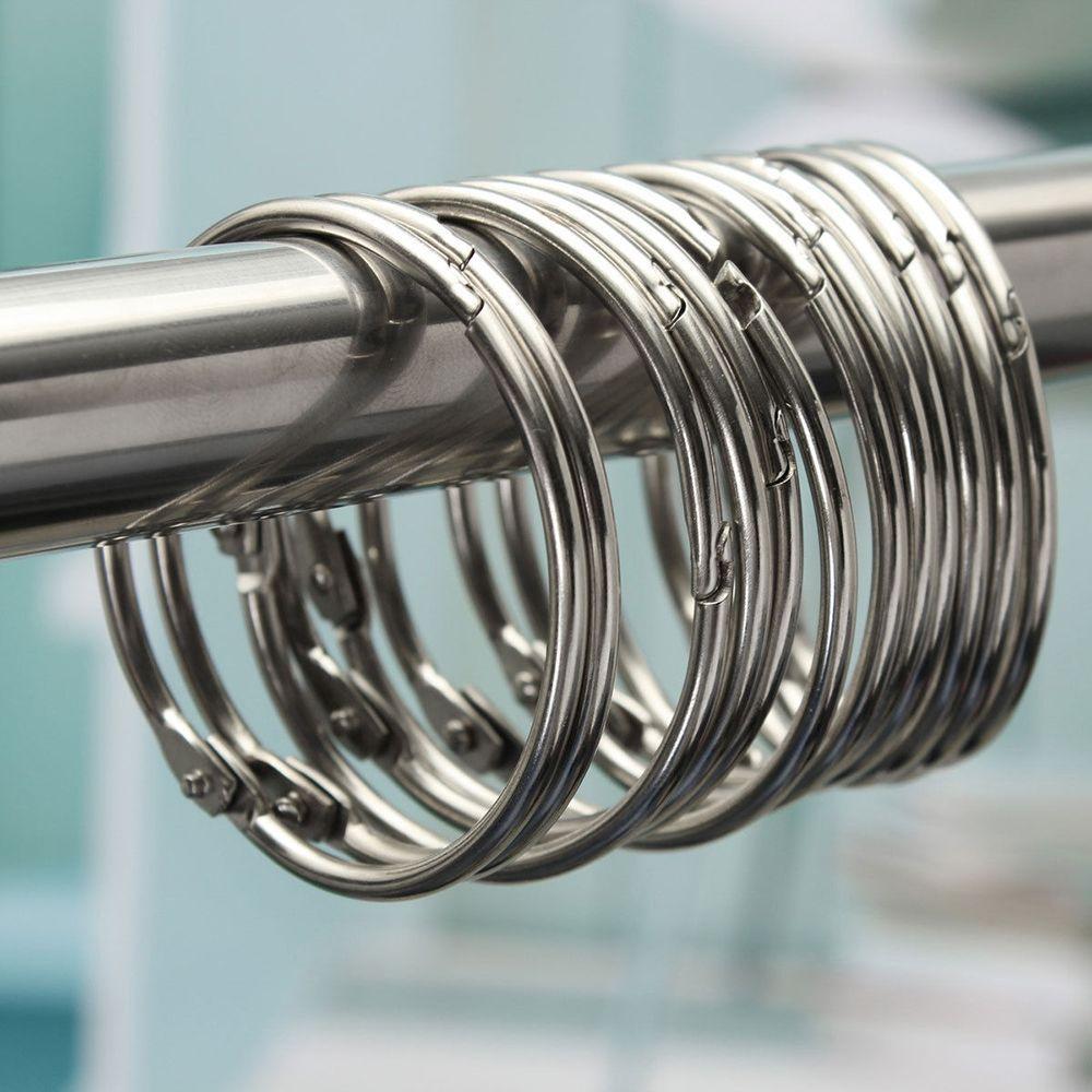 Hot Sale Stainless Steel Anti Rust Hooks Rings Bathroom Tools Shower Curtain Easy Glide