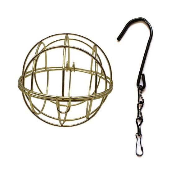 Birdcage Feeder Hollow Out Design Buckle Closing Durable Metal Non-deformation Outdoor Hanging Fun Bird Feeder