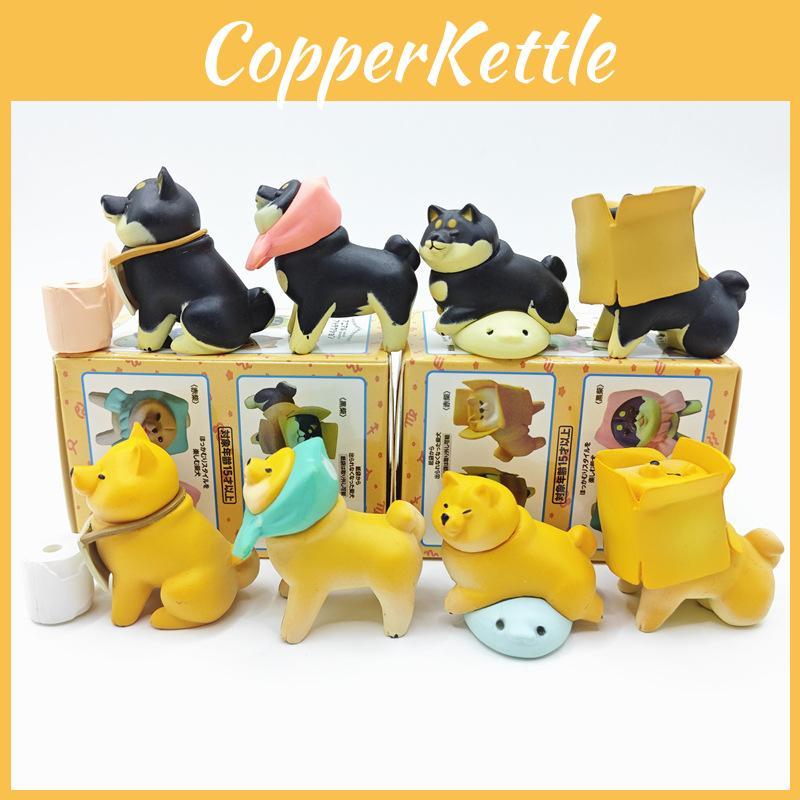 Adorable Pvc Shiba Inu Blind Box Figurines Set Of Eight Reflective Puppies Collectible Toys