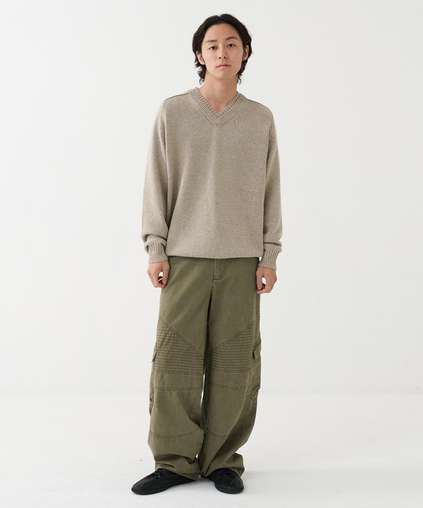 KNOUUN Washed Biker Cargo Pants (Olive)