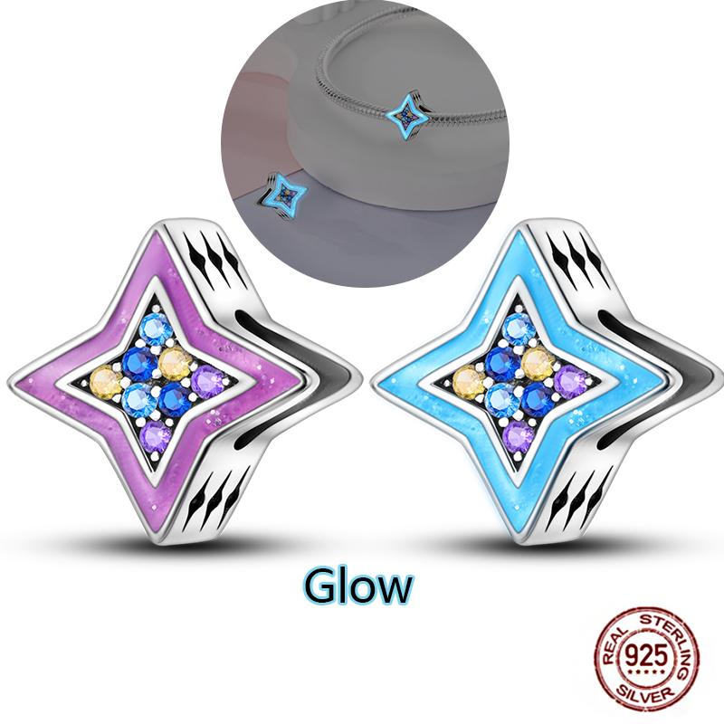 Shining Luminous Firefly Charms Copper Bulb Octopus Jellyfish Bee Fit Dangle Original Bracelets Glow Beads Women Diy Jewelry