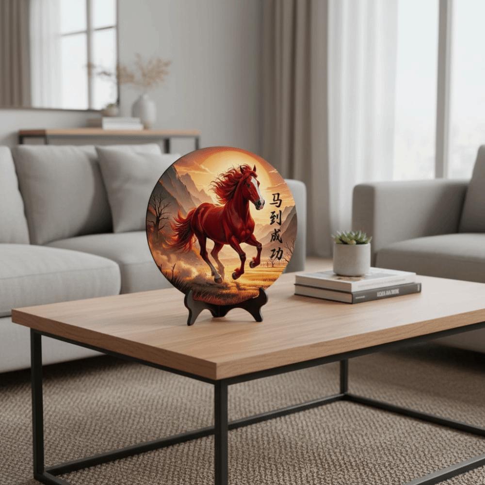 Wooden Photo Frame Decorations Horse Year Desktop Ornament  Tabletop Decoration