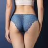 Sexy Frauen einfarbig Low Rise Spitze aushöhlen Slips Hip Lift Unterwäsche Höschen