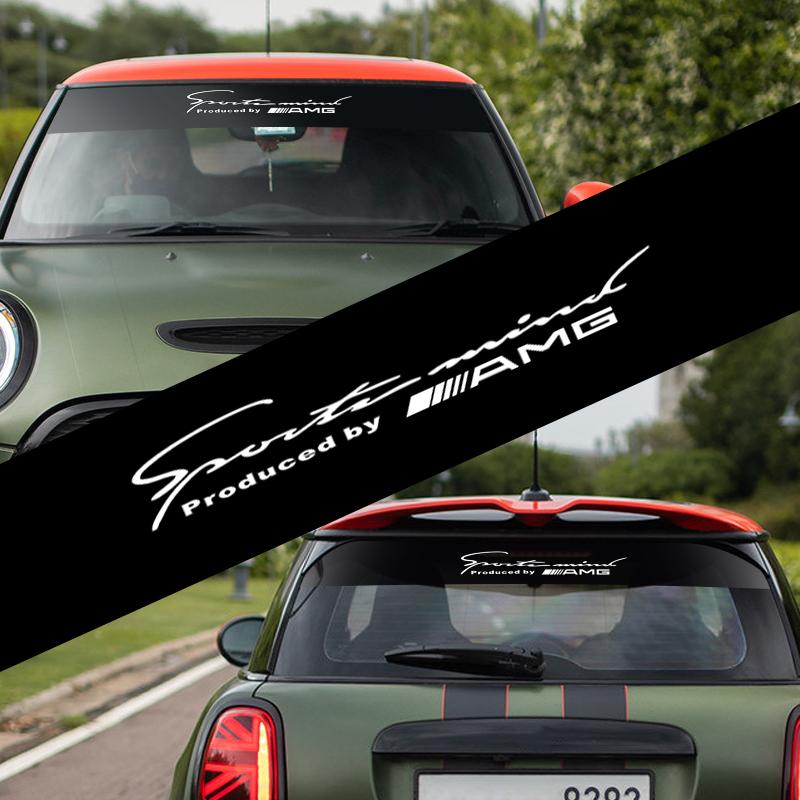1 sztuka Dekoracyjne Naklejki na Osłonę Przeciwsłoneczną Przedniej Szyby Samochodu Dla Mercedes Benz W211 W203 W204 W210 W124 AMG W202 CLA W212 W220 W205