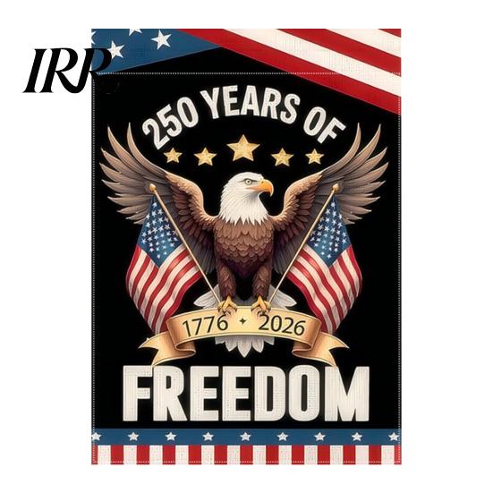 Veterans Day Garden Flag 250th Anniversary America 250 Years of Freedom Patriotic Banner Front Yard Decor 4th July Sign for Independence Memorial Gift