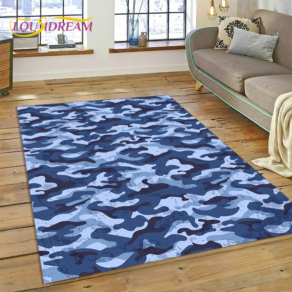 2025 Colorful Camo Green Camouflage Carpet Rug for Living Room Bedroom Home Sofa Decoration Play Area Rug Non-slip Floor Mat