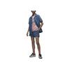 Jordan Allover Letter Print Zippered Stretch Denim Shorts Women Bottoms Stone-Blue FN5690-453