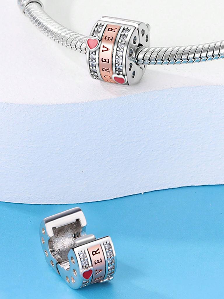 Family Love Four-Leaf Clover Beads Charm Copper Plated Fit Charms Copperoriginal Bracelet For Jewelry Making Diy Charm