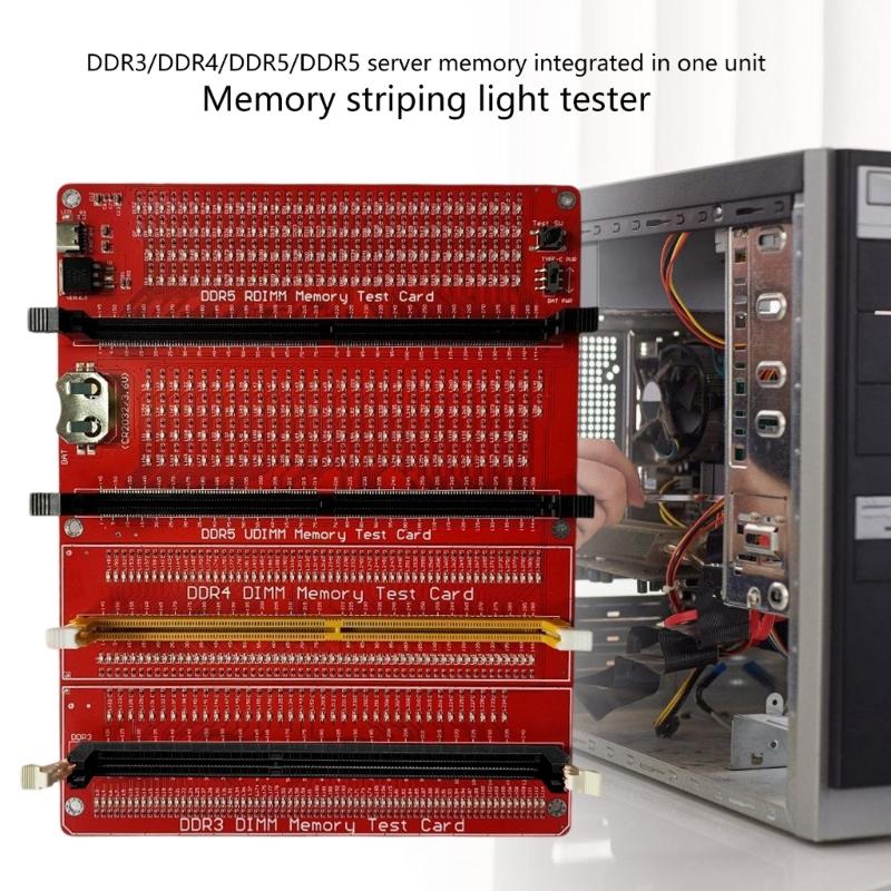 Universal RAMs Diagnostic Card For DDR3 DDR4 DDR5 UDIMM RDIMM Memory Module With Two Power Supply Option