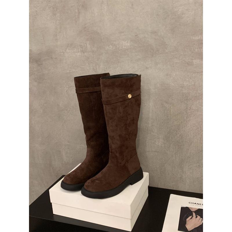 Retro small brown boots thick-soled women's boots autumn and summer new thick heel high boots knight boots western boots