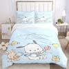 3pcs Happy Birthday Pochacco Bedding Set, Including 1 Quilt Cover and 2 Pillow Shams, Without Filling, Soft and Comfortable Home Bedroom Fab