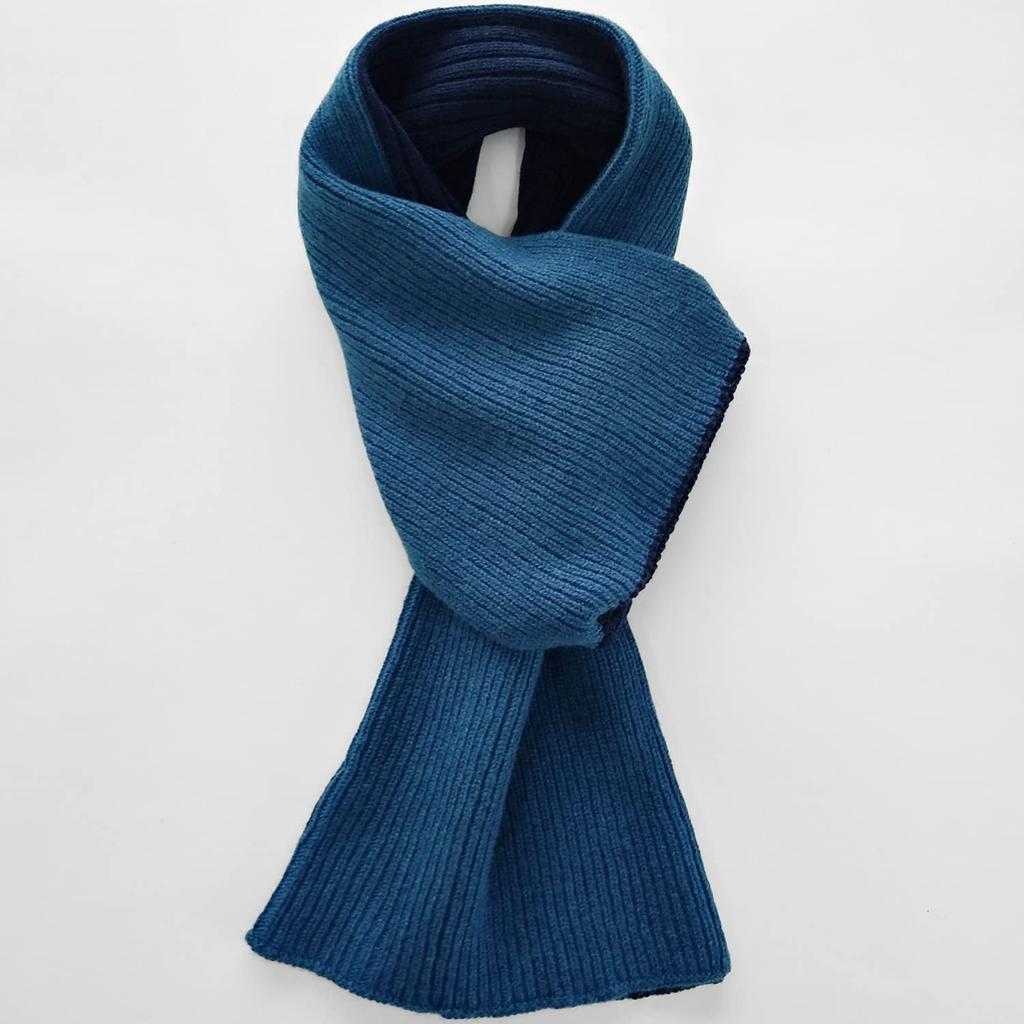 Prodigal Cashmere Reversible Scarf for Men Navy x 100% One-Loop (Free Size, Prussian)