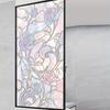 Film de fenêtre floral pour la vie privée, amovible, statique, film de protection de la vie privée, film de fenêtre décoratif imperméable pour la maison, la salle de bain, la cuisine