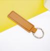 Cross PU Leather Keychain with Double-Sided Stitching: Customizable Logo Leather Pendant for Men and Women Car Keyring