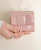 Altro Rose Pink Ribbon Tri-fold Wallet, Mini Wallet, Small Coin Purse, Card Slots, Bill Compartment, Box Coin Shape, Enamel, Elegant Design, 333229-16