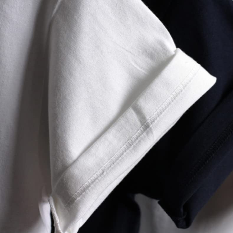 EnDast Men's Mid-Weight Short Sleeve Solid T-Shirt, 100% Cotton, Crew Neck, Simple Cut and Sew Top (Size Small, Navy)