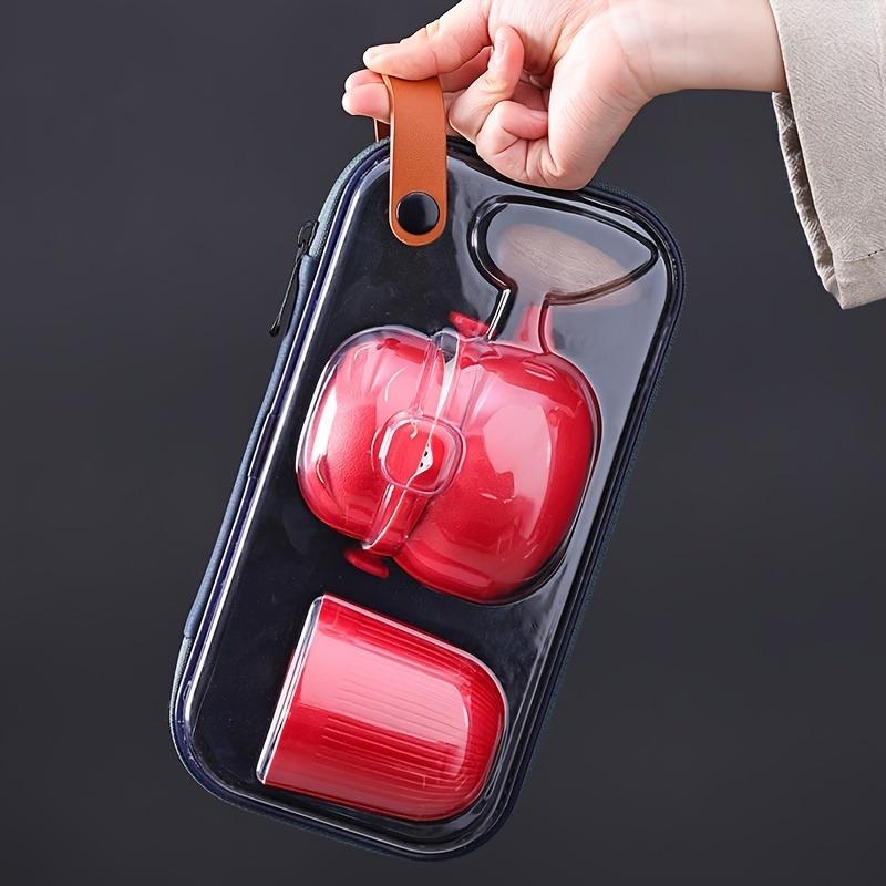 1set Travel Tea Set Portable Ceramic Teapot Suitable For Outdoor Camping Family Gathering RV Travel Birthday Gifts Holiday Gifts Chinese New Year Gift