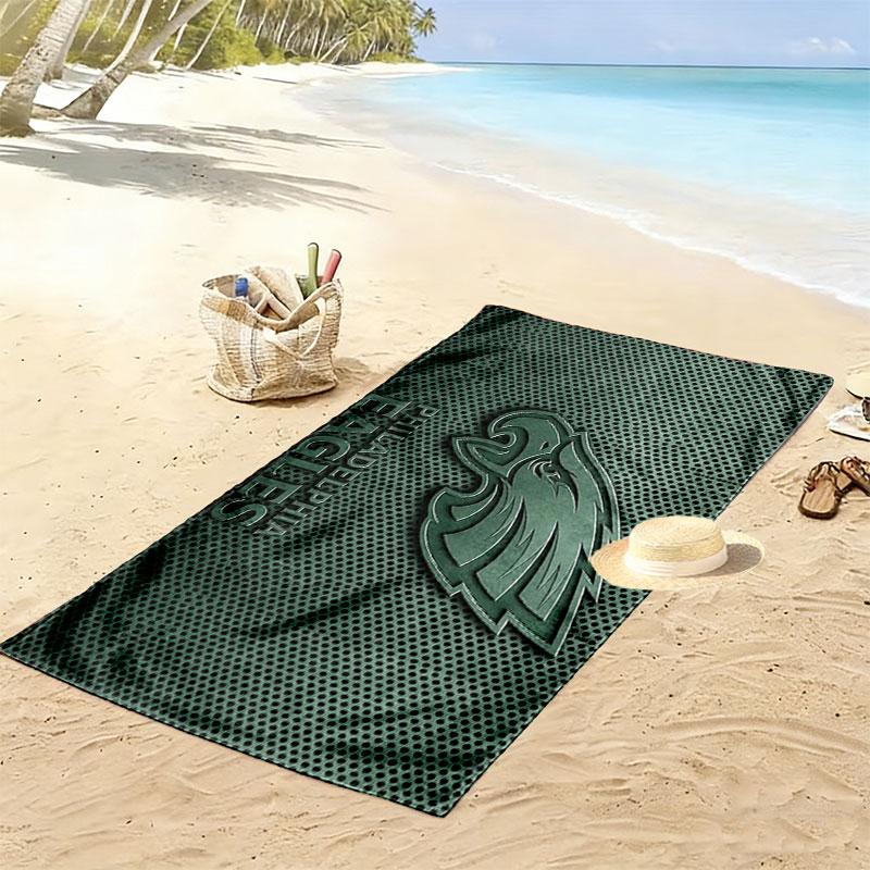 Philadelphia Eagles Print Beach Towel, Large Soft Quick Dry Towel for Beach Camping Swimming