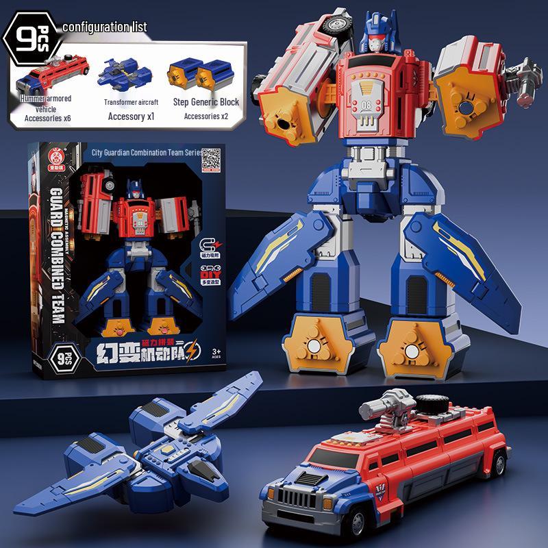 Children's Magnetic Transforming Robot Building Blocks Toy Set