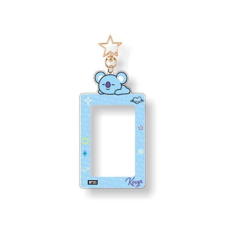 Kawaii Cute Bt21 Card Holder Keychain Card Storage Pendant Id Photo Storage Card Bag Chimmy Cooky Koya Tata Anime Gift Toys