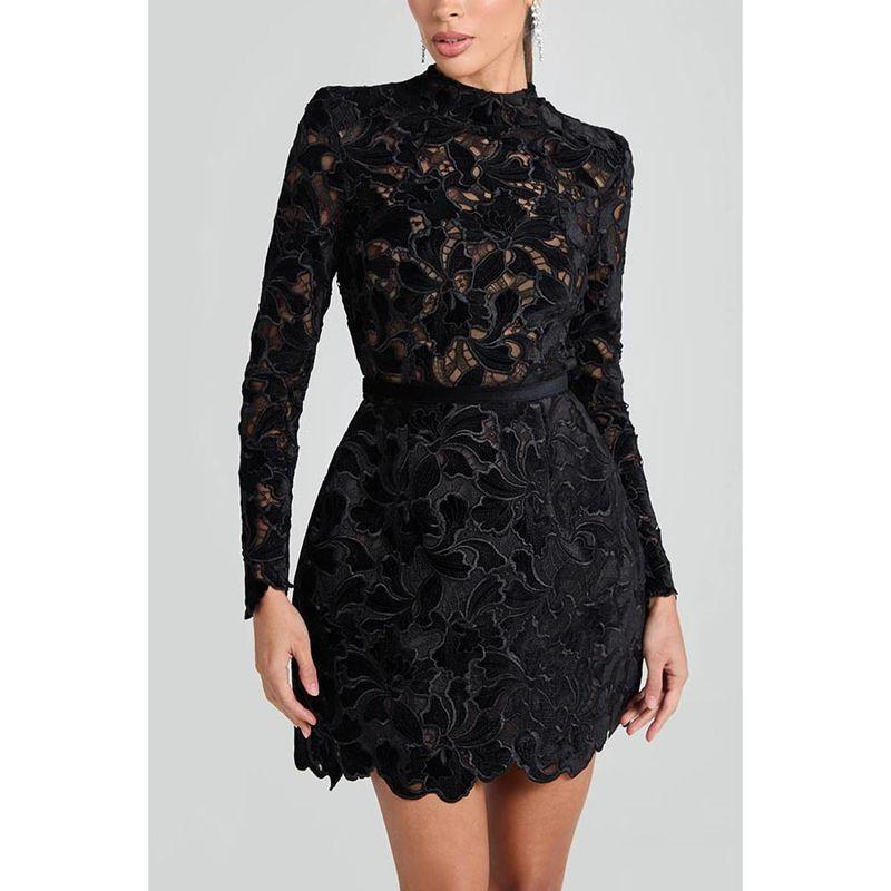 Temperament Long Sleeve Zip-up Fashion Party Dress Autumn and Winter Party Dress Party Winter Dress