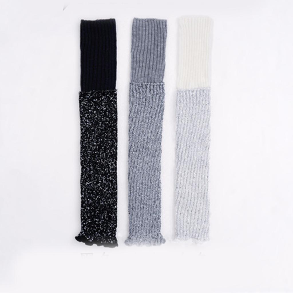 Rippstrick-Beinwärmer mit funkelnden Pailletten, inspiriert von Mode-Statements, elastische lange Stiefelsocken, Beinabdeckung für Damen